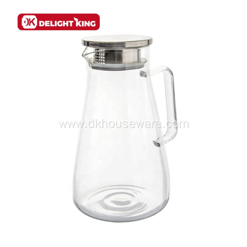 New Glass Carafe with stainless steel Strainer Lid